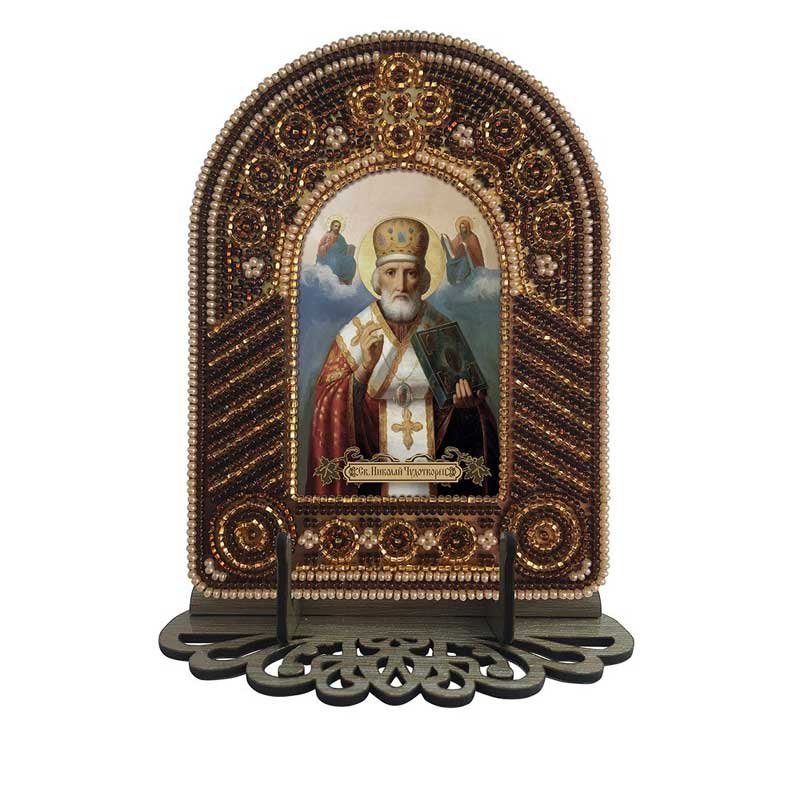 Перфорированная основа для вышивки бисером иконы Новая Слобода ВКВ1003 Святой Николай Чудотворец