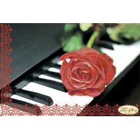Схема для вышивки бисером Тэла Артис ТА-005 Пианино и роза
