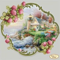Beading patterns Tela Artis TA-507 House in a frame with clover