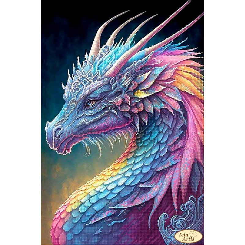 Схема для вышивки бисером Тэла Артис ТА-522 Радужный дракон