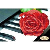 Схема для вышивки бисером Тэла Артис ТМ-0054 Пианино и роза