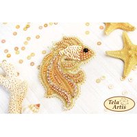 Beaded brooches kit Tela Artis B-010 gold fish