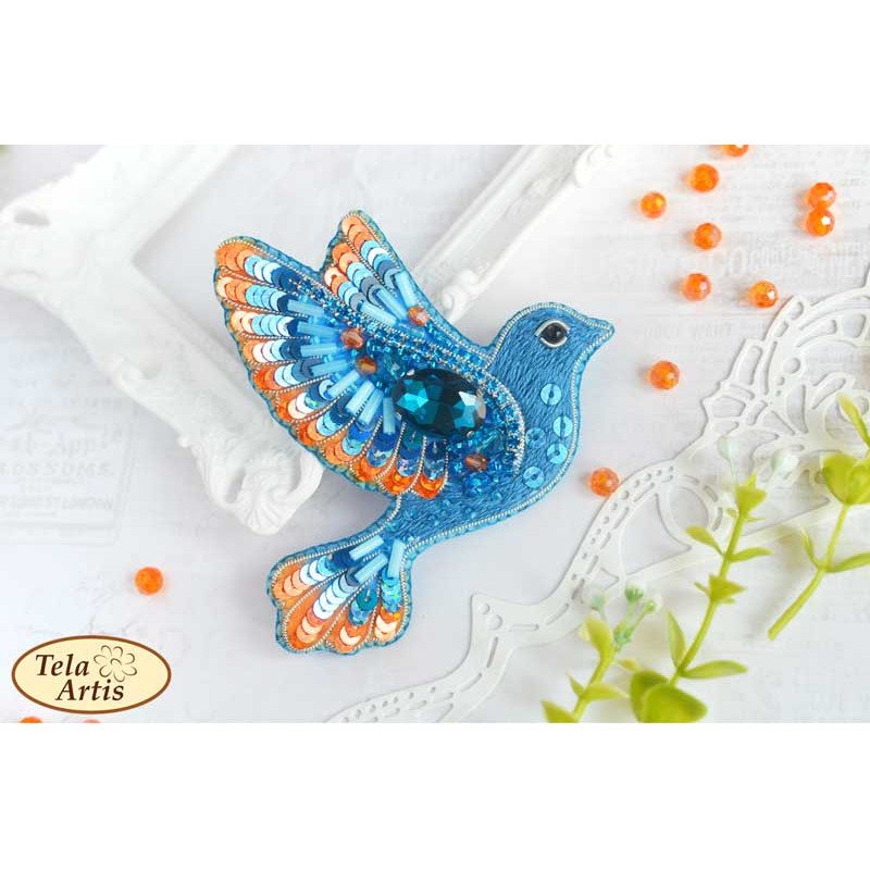 Набір для вишивання брошки з бісеру Тела Артис Б-024 Синій птах щастя