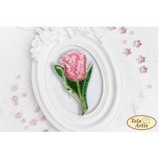 Набір для вишивання брошки з бісеру Тела Артис Б-031-2_ Рожевий тюльпан