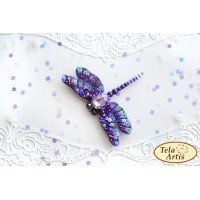 Beaded brooches kit Tela Artis B-211 Purple dragonfly
