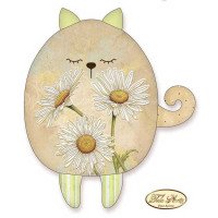 Cushion blank for bead embroidery Tela Artis CT-101 Camomile cat