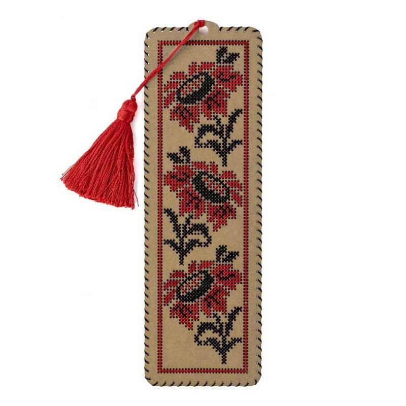 Craft Cardboard Embroidery Kit Wonderland Crafts FLZ-004 Bookmark - Sunflowers