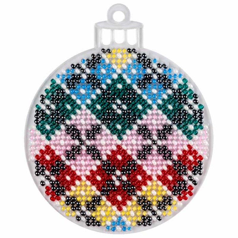 Bead embroidery kit on plastic base Christmas tree toy FLPL-036 Wonderland Crafts