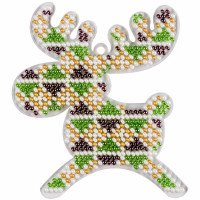 Bead embroidery kit on plastic base Christmas tree toy FLPL-043 Wonderland Crafts