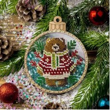 Bead embroidery kit on plastic base Christmas tree toy FLPL-058 Wonderland Crafts