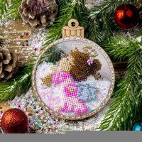 Bead embroidery kit on plastic base Christmas tree toy FLPL-065 Wonderland Crafts