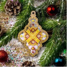 Bead embroidery kit on plastic base Christmas tree toy FLPL-066 Wonderland Crafts