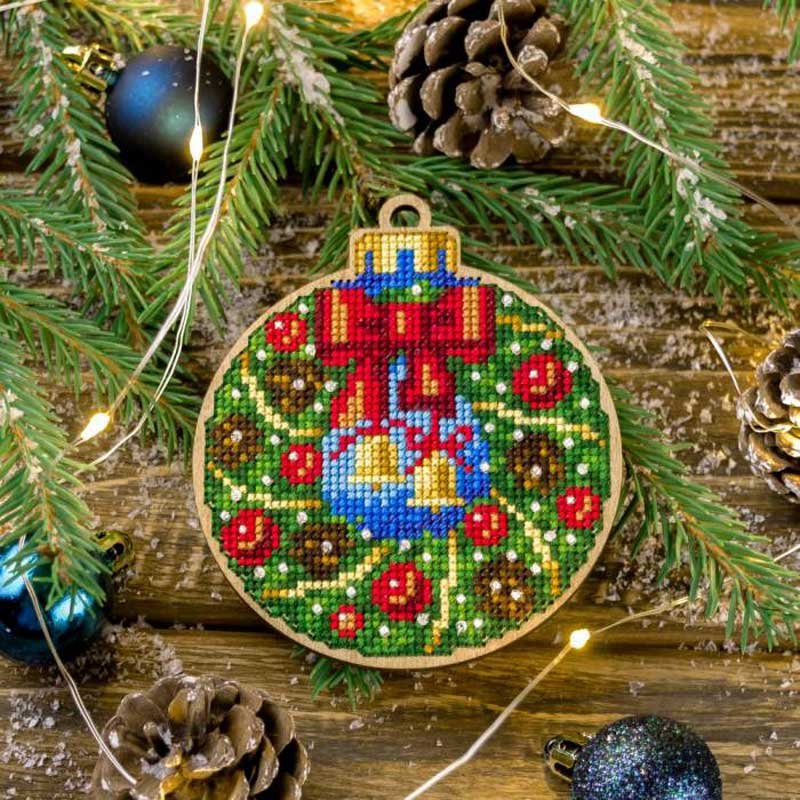 Cross-stitch kits on wood FairyLand FLW-003 Christmas decorations