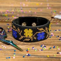 Bead embroidery kit on artificial leather Wonderland Crafts FLBB-005
