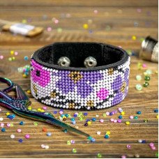 Bead embroidery kit on artificial leather Wonderland Crafts FLBB-039