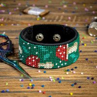 Bead embroidery kit on artificial leather Wonderland Crafts FLBB-042
