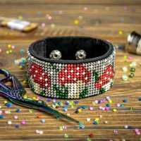 Bead embroidery kit on artificial leather Wonderland Crafts FLBB-043