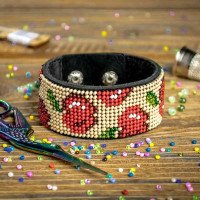 Bead embroidery kit on artificial leather Wonderland Crafts FLBB-050