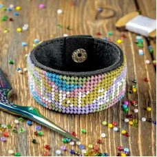Bead embroidery kit on artificial leather Wonderland Crafts FLBB-106