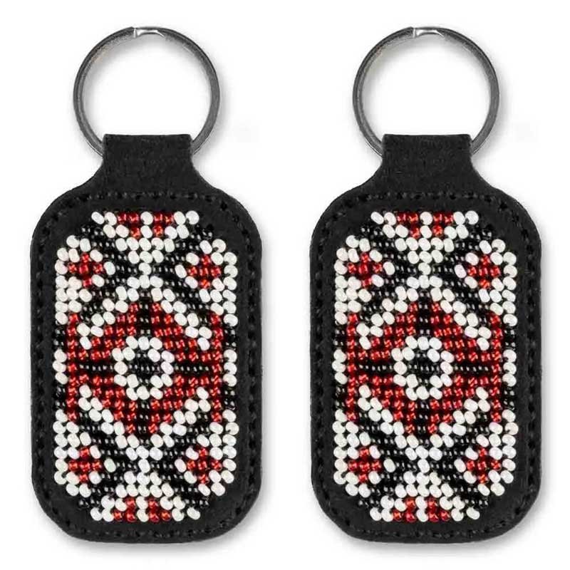 Bead embroidery kit on artificial leather Wonderland Crafts FLBB-095 Keychain for keys