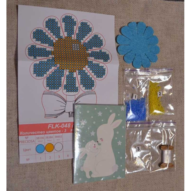 Bead embroidery kit on wood FairyLand FLK-048 Flowers