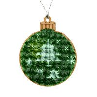 Bead embroidery kit on wood Wonderland Crafts FLK-057 Christmas decorations