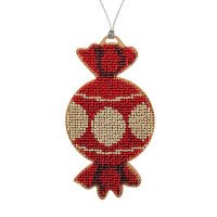 Bead embroidery kit on wood Wonderland Crafts FLK-064 Christmas decorations