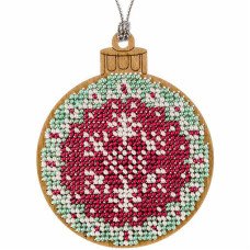 Bead embroidery kit on wood Wonderland Crafts FLK-129 Christmas decorations