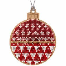 Bead embroidery kit on wood Wonderland Crafts FLK-130 Christmas decorations