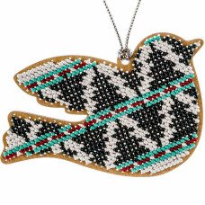 Bead embroidery kit on wood Wonderland Crafts FLK-144 Christmas decorations