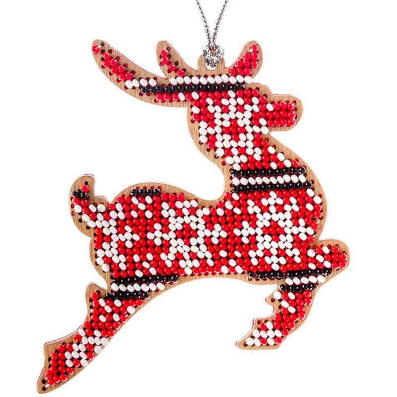 Bead embroidery kit on wood Wonderland Crafts FLK-152 Christmas decorations