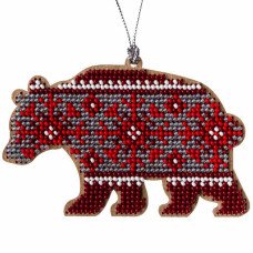 Bead embroidery kit on wood Wonderland Crafts FLK-214 Christmas decorations