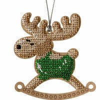 Bead embroidery kit on wood Wonderland Crafts FLK-222 Christmas decorations