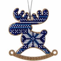 Bead embroidery kit on wood Wonderland Crafts FLK-224 Christmas decorations