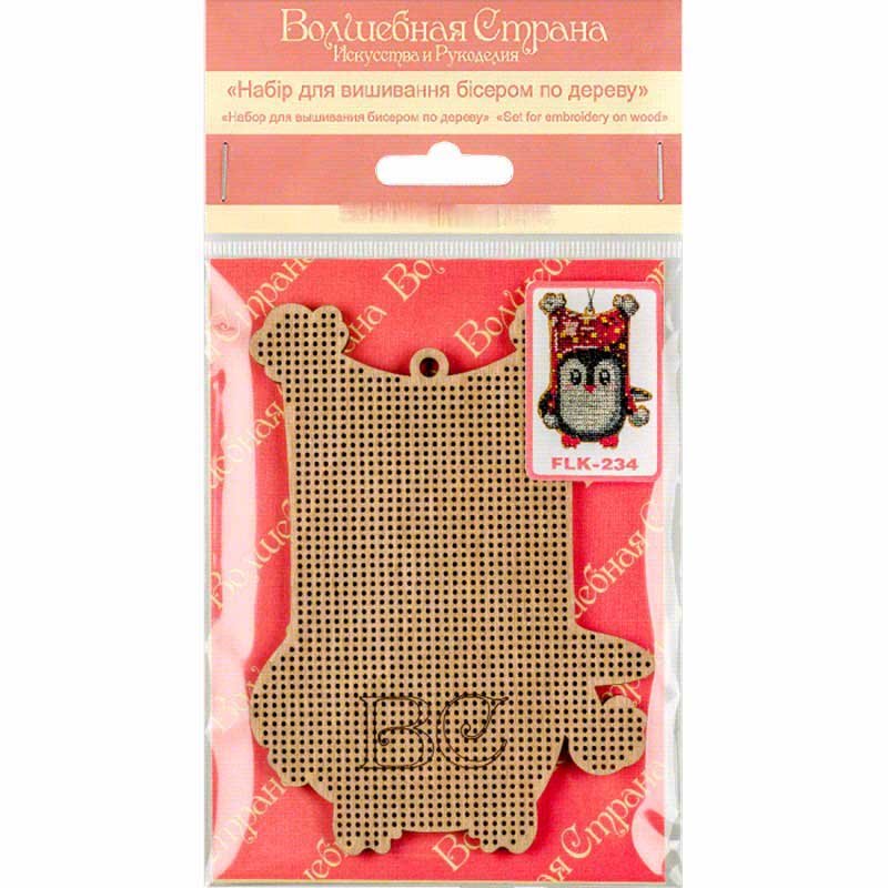 Bead embroidery kit on wood Wonderland Crafts FLK-234 Christmas decorations