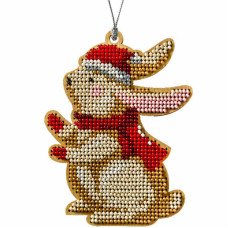 Bead embroidery kit on wood Wonderland Crafts FLK-236 Christmas decorations