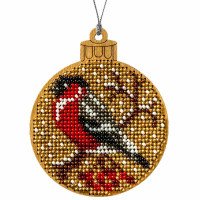 Bead embroidery kit on wood Wonderland Crafts FLK-242 Christmas decorations