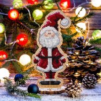 Bead embroidery kit on wood Wonderland Crafts FLK-297 Christmas decorations