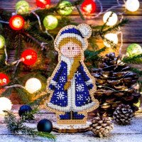 Bead embroidery kit on wood Wonderland Crafts FLK-298 Christmas decorations