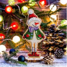 Bead embroidery kit on wood Wonderland Crafts FLK-299 Christmas decorations