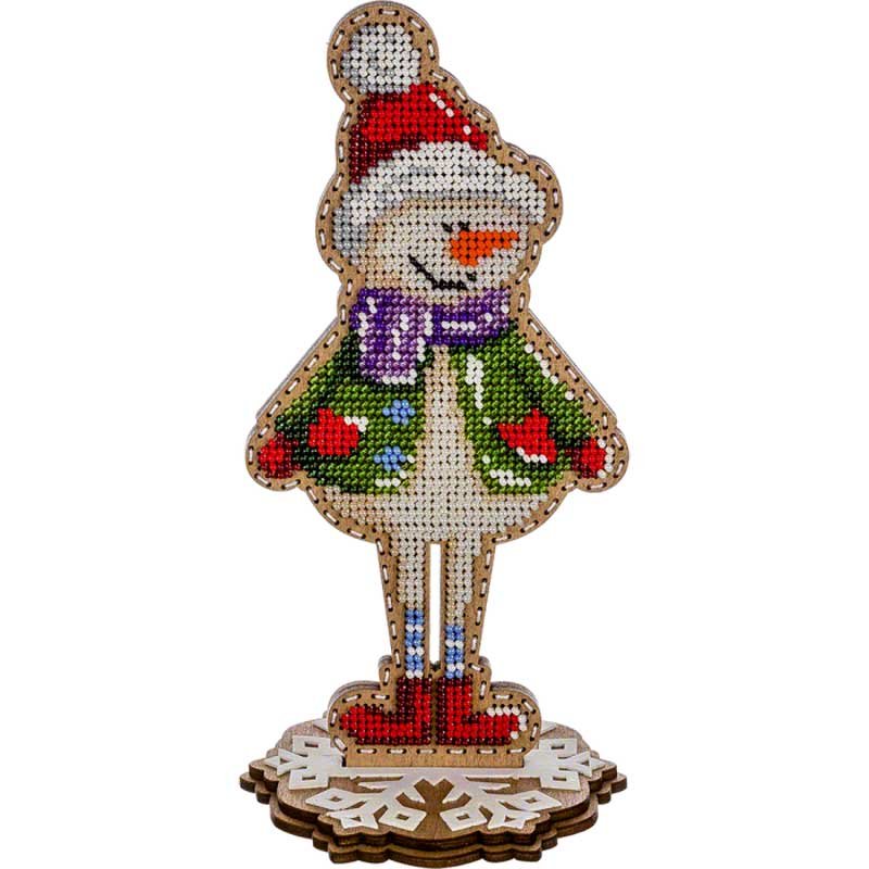 Bead embroidery kit on wood Wonderland Crafts FLK-299 Christmas decorations