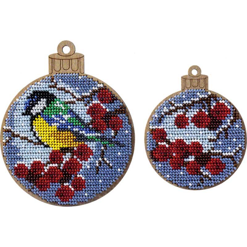 Bead embroidery kit on wood Wonderland Crafts FLK-304 Christmas decorations
