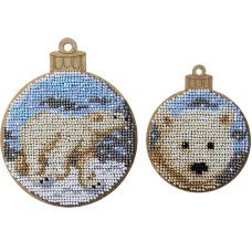 Bead embroidery kit on wood Wonderland Crafts FLK-305 Christmas decorations