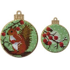Bead embroidery kit on wood Wonderland Crafts FLK-306 Christmas decorations