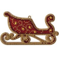 Bead embroidery kit on wood Wonderland Crafts FLK-314 Christmas decorations