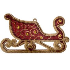 Bead embroidery kit on wood Wonderland Crafts FLK-314 Christmas decorations