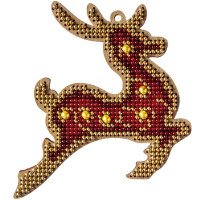 Bead embroidery kit on wood Wonderland Crafts FLK-315 Christmas decorations