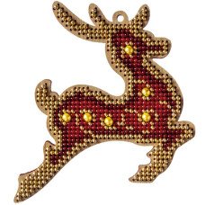 Bead embroidery kit on wood Wonderland Crafts FLK-315 Christmas decorations