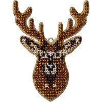 Bead embroidery kit on wood Wonderland Crafts FLK-319 Christmas decorations