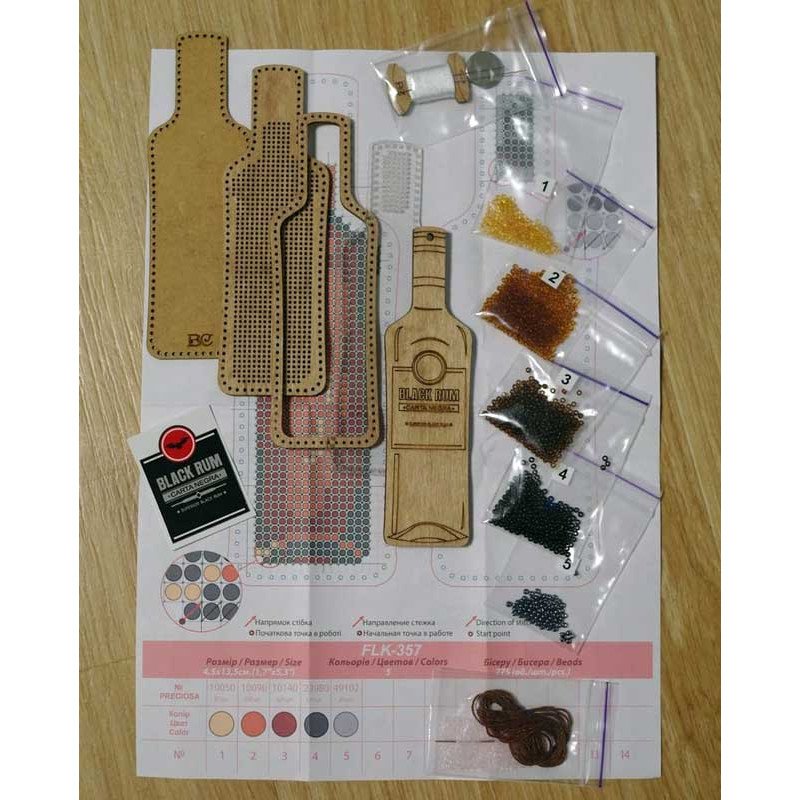 Bead embroidery kit on wood FairyLand FLK-357 Bottles